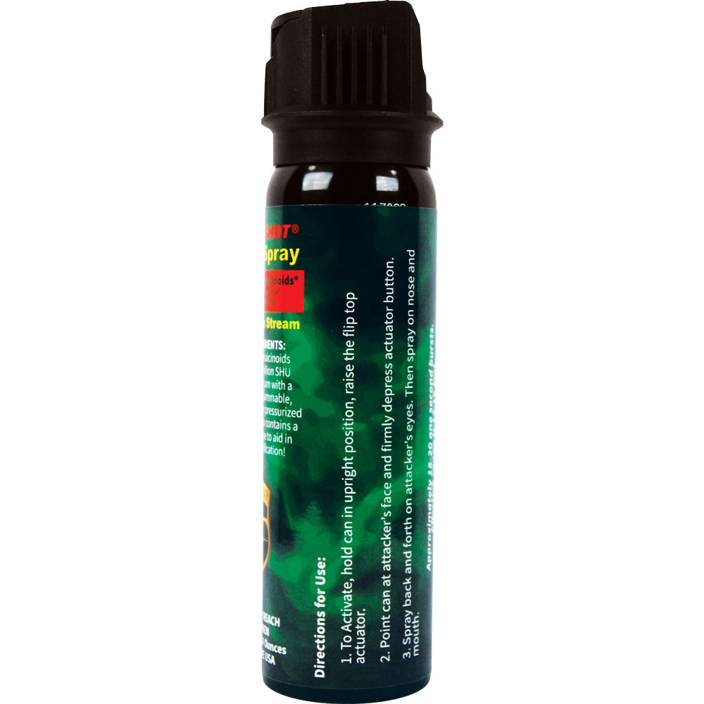 Pepper Shot 1.2% MC 4 oz pepper spray stream flip top view 4